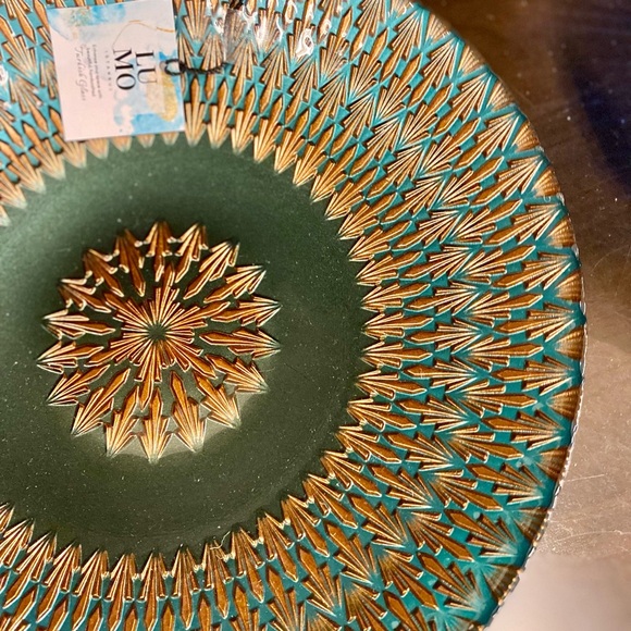 Green and Gold Decorative Tray - Picture 2 of 4